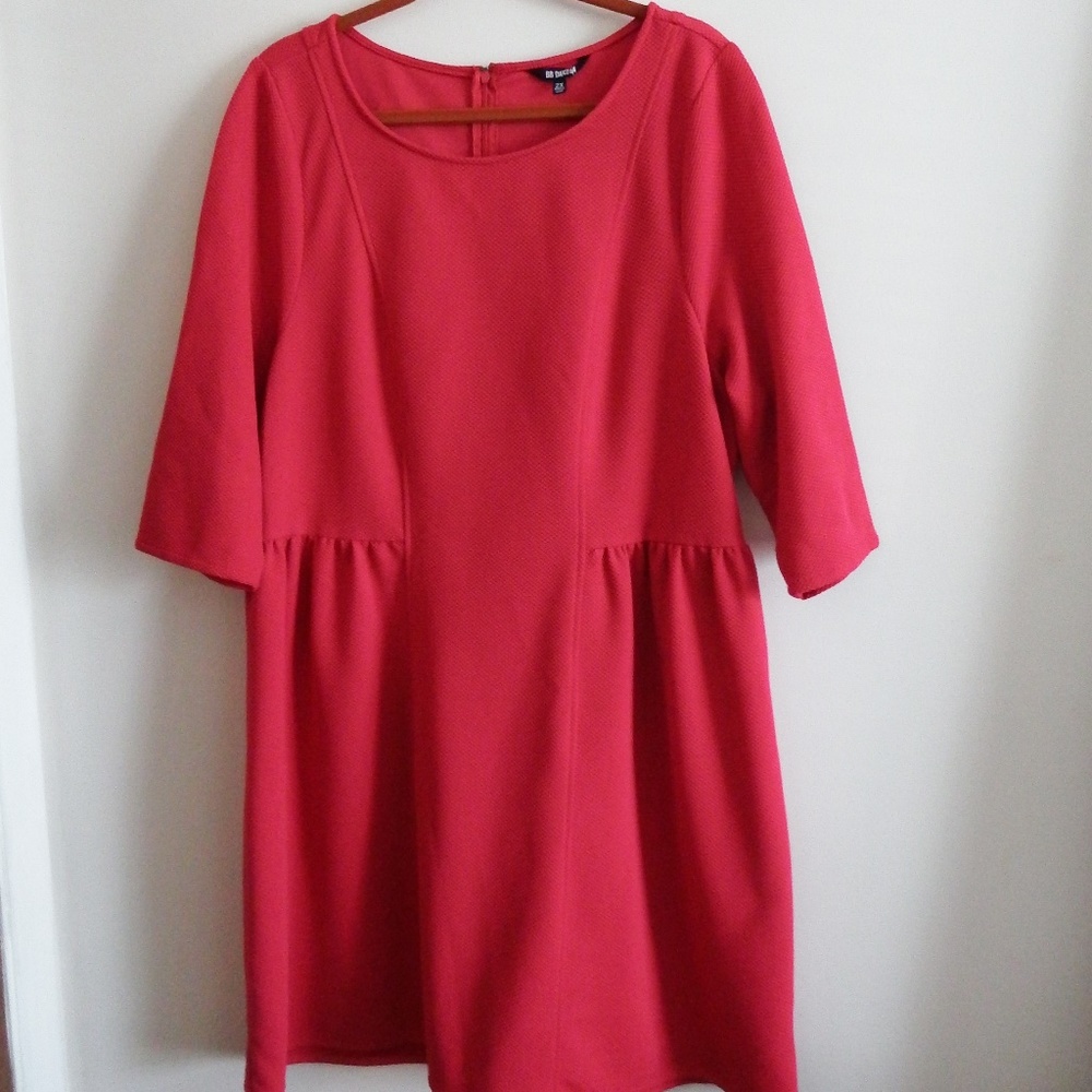 BB Dakota Pink 3/4 Sleeve Dress 2X